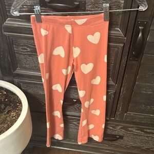 Old Navy Kids Heart Print Leggings - Orange and Cream